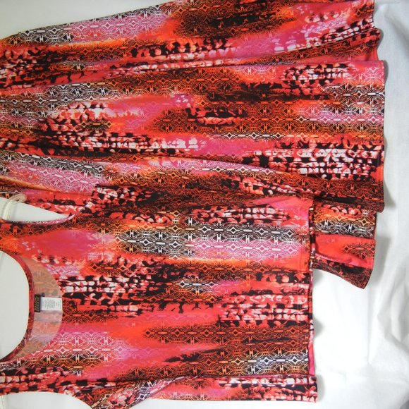 2 Piece Skirt Set Medium Sleeveless Crew Neck Top Midi Vintage Stretch Graphic - Picture 10 of 12